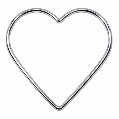 Aro Metálico con Forma de Corazón Plateado - 1 PCS