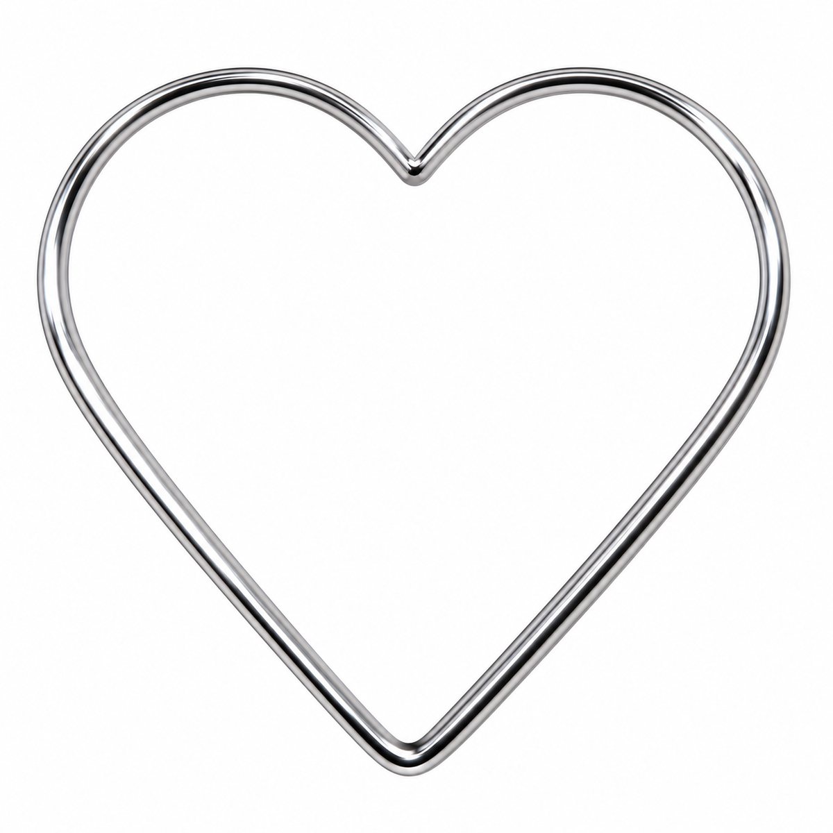 Aro Metálico con Forma de Corazón Plateado - 1 PCS