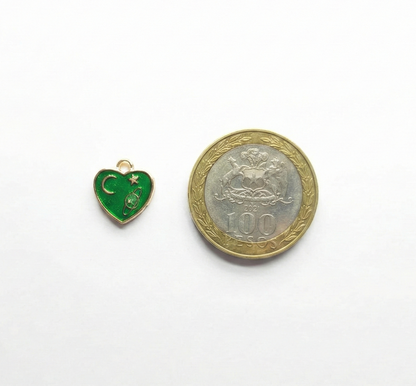 Dije Corazon Verde 12x13mm
