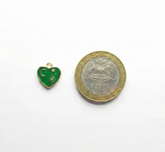 Dije Corazon Verde 12x13mm