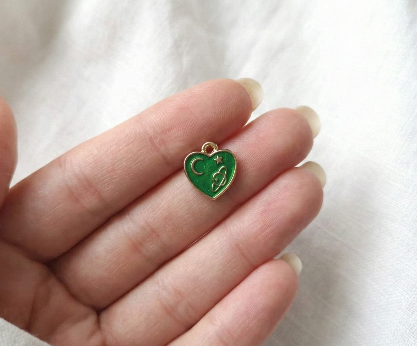 Dije Corazon Verde 12x13mm