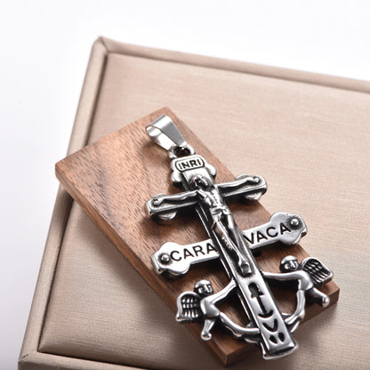 Dije Cruz de Caravaca Acero 2.5x4cm