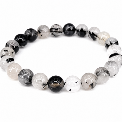 Pulsera Elasticada Cuarzo Turmalinado 8mm