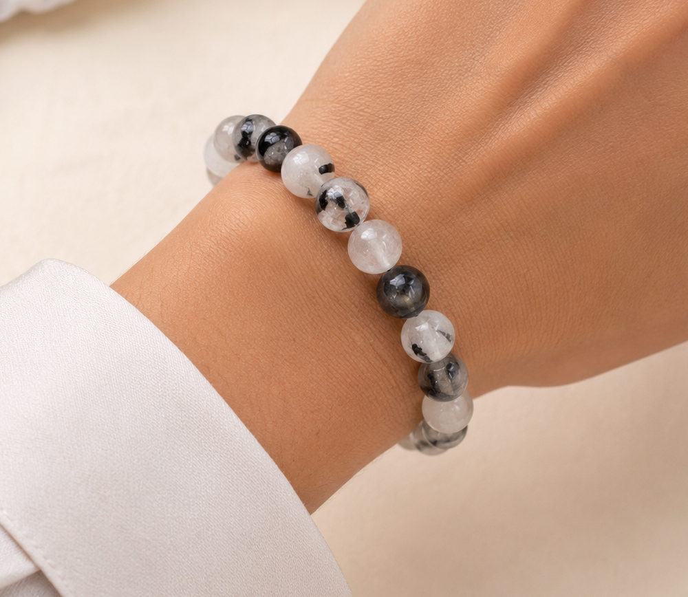 Pulsera Cuarzo Turmalinado 8mm
