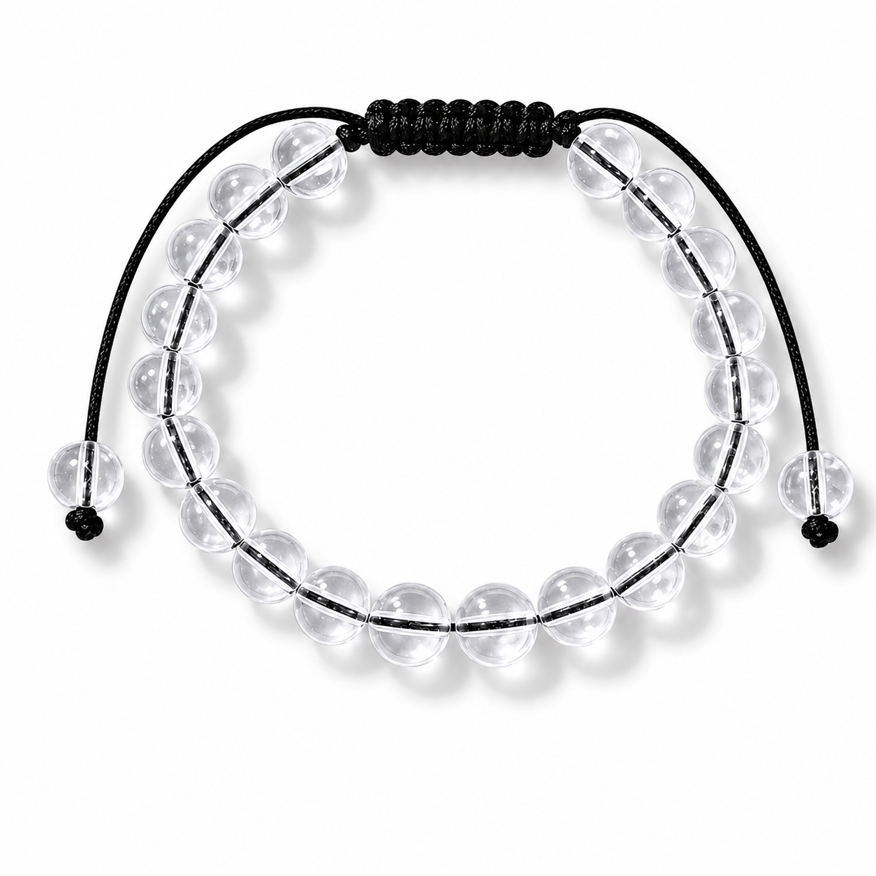 Pulsera Cuarzo Cristal Natural Tejida 8mm