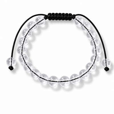 Pulsera Cuarzo Cristal Natural Tejida 8mm