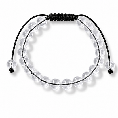 Pulsera Cuarzo Cristal Natural Tejida 8mm