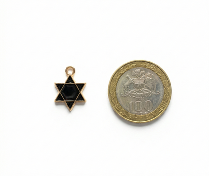 Dije Estrella de David Negro 12x17mm