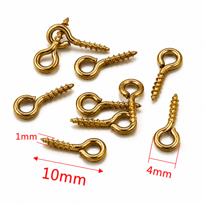 Cáncamo Acero Dorado 1cm - 50pcs