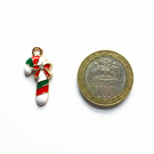 Dije Baston de Caramelo con Cristal 11x23mm