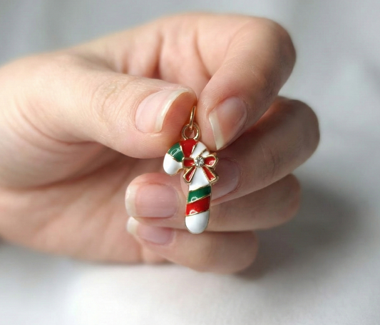 Dije Baston de Caramelo con Cristal 11x23mm