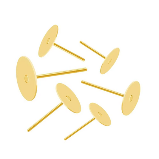 Base Aro Plano Acero Dorado 8mm - 140 Unid