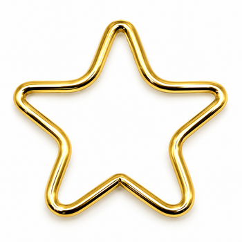 Aro Metálico con Forma de Estrella Dorado - 1 PCS