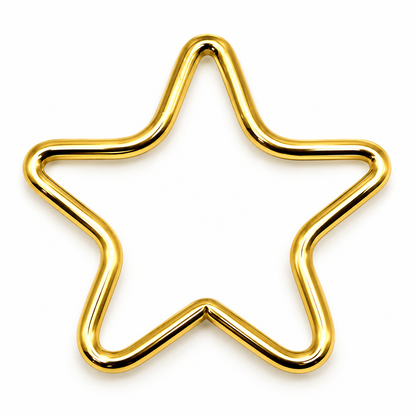 Aro Metálico con Forma de Estrella Dorado - 1 PCS