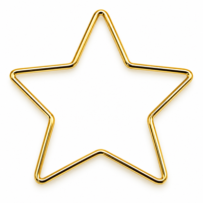 Aro Metálico con Forma de Estrella Dorado - 1 PCS