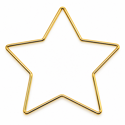 Aro Metálico con Forma de Estrella Dorado - 1 PCS