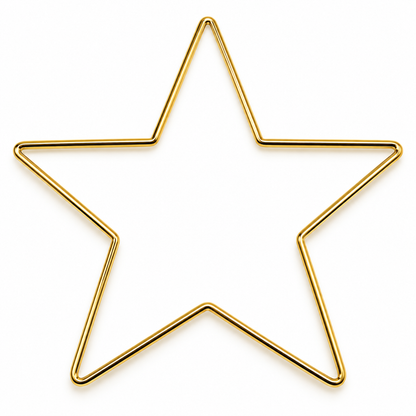 Aro Metálico con Forma de Estrella Dorado - 1 PCS