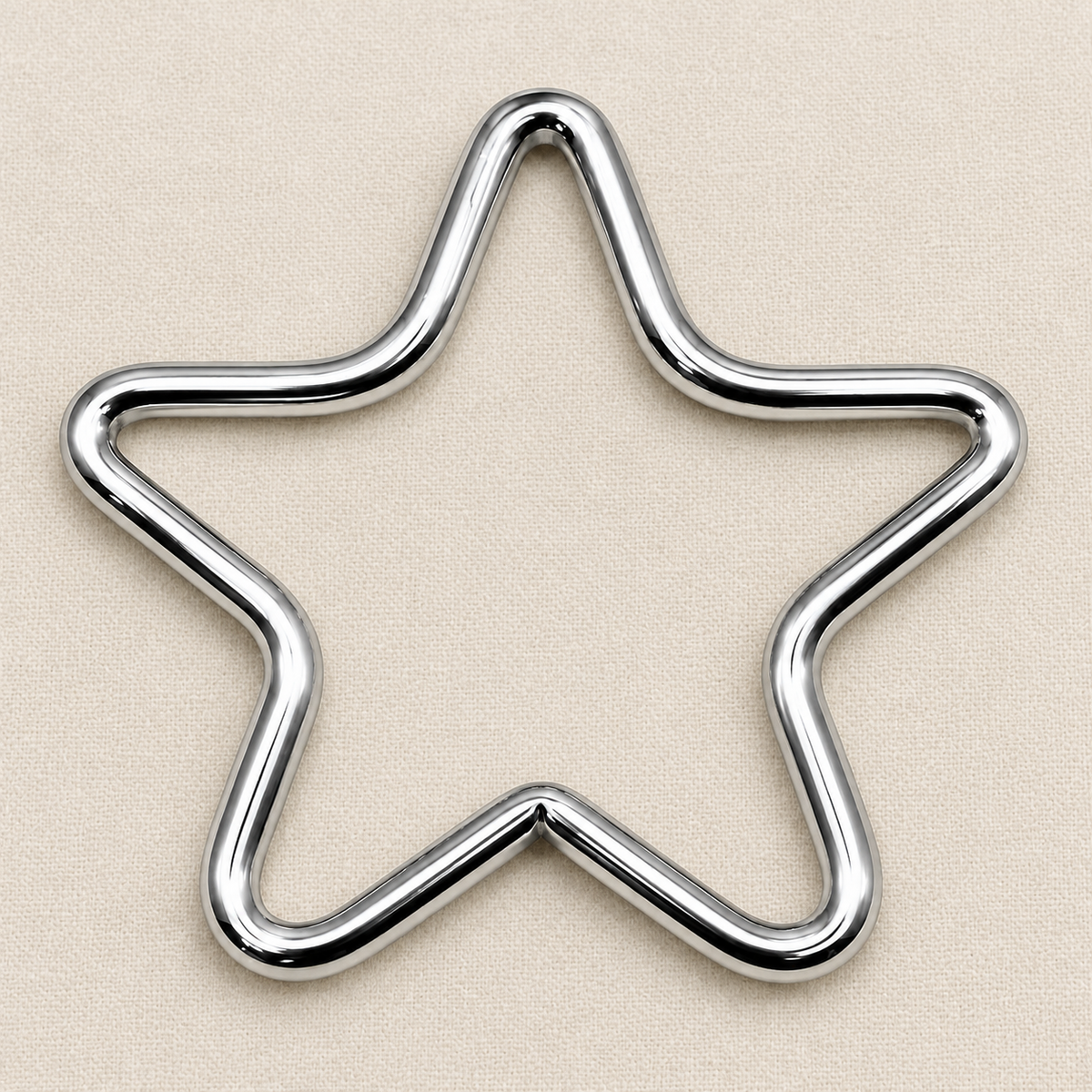 Aro Metálico con Forma de Estrella Plateada - 1 PCS