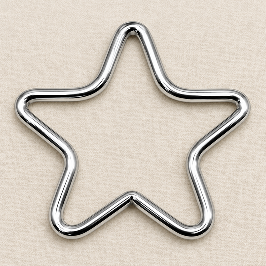 Aro Metálico con Forma de Estrella Plateada - 1 PCS