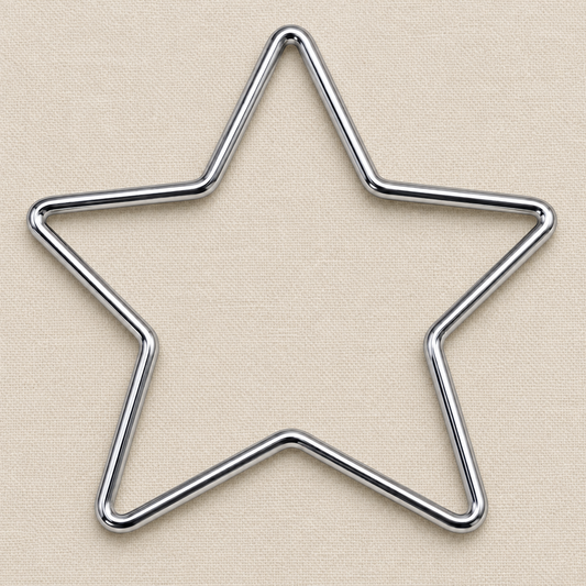 Aro Metálico con Forma de Estrella Plateada - 1 PCS