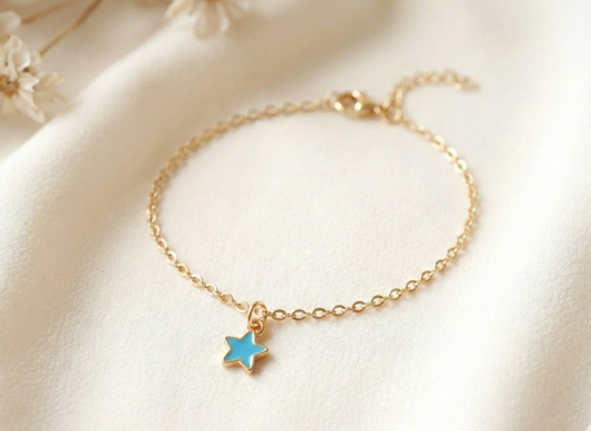 Dije Estrella Chica Celeste 6x9mm