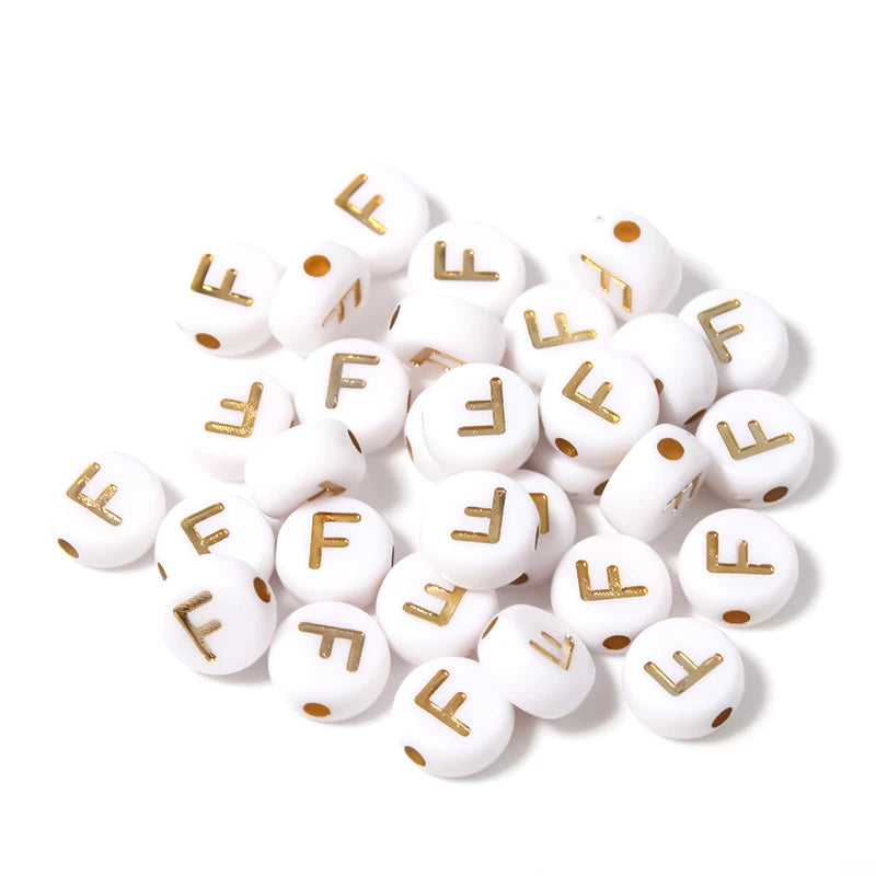 Letras Acrílicas Dorado Redondo A-Z