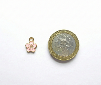 Dije Flor Rosa 9x12mm