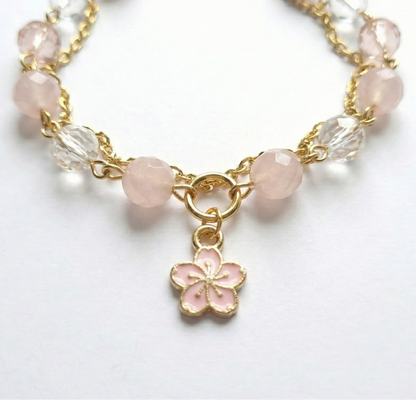 Dije Flor Rosa 9x12mm