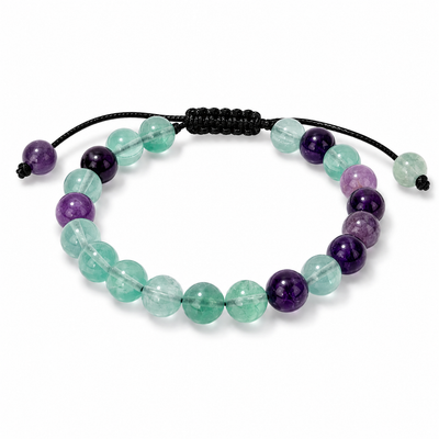 Pulsera Fluorita Natural Tejida 8mm