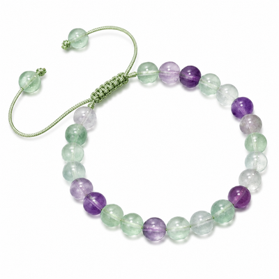 Pulsera Tejida Fluorita 6mm