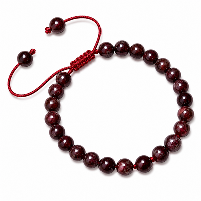 Pulsera Tejida Granate 6mm