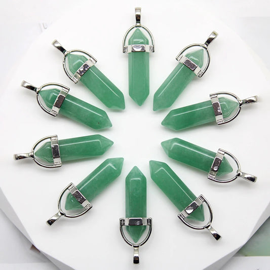 Colgante Punta Con Jade Verde