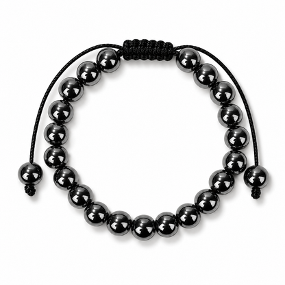 Pulsera Hematita Natural Tejida 8mm