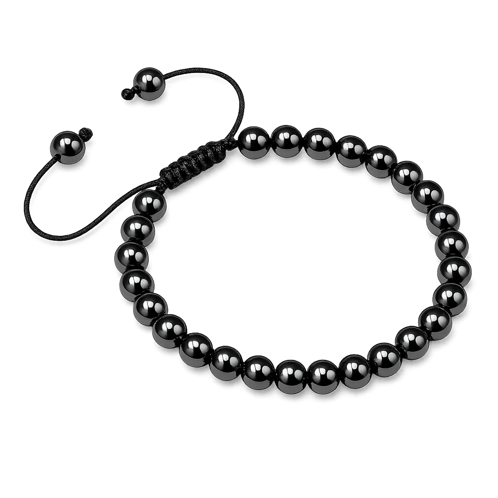 Pulsera Tejida Hematita 6mm