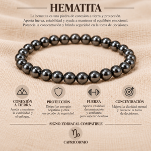 Pulsera Hematita 4mm Elasticada