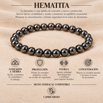 Pulsera Hematita 4mm Elasticada