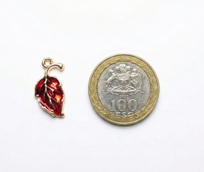 Dije Hoja Roja 10x20mm