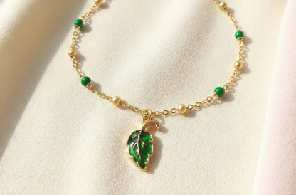 Dije Hoja Verde 10x20mm