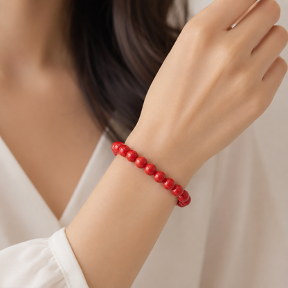Pulsera Jade Rojo 8mm