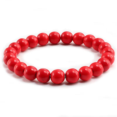 Pulsera Elasticada Jade Rojo 8mm