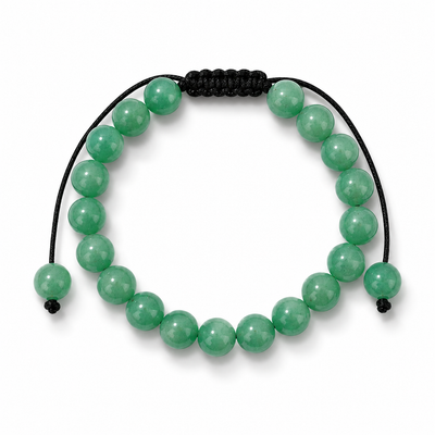 Pulsera Jade Verde Natural Tejida 8mm