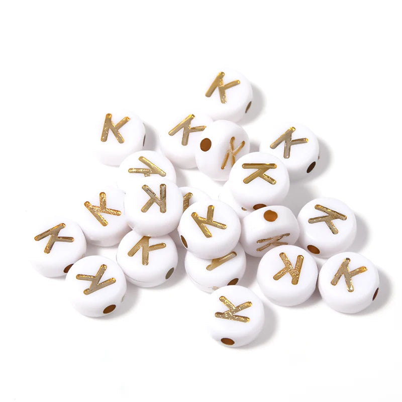 Letras Acrílicas Dorado Redondo A-Z
