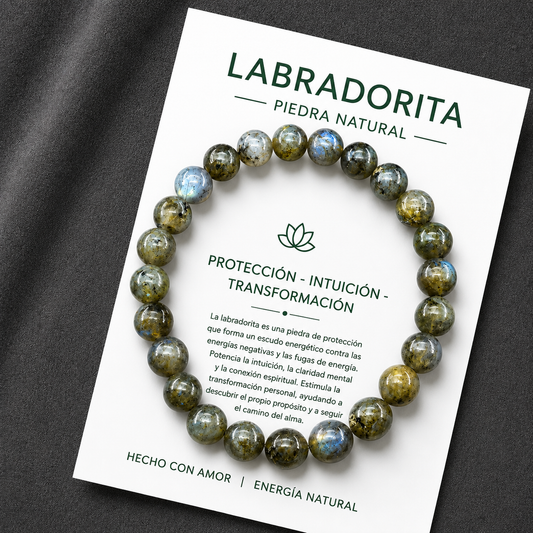 Pulsera Elasticada Labradorita 8mm