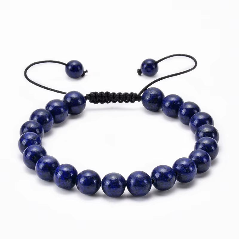 Pulsera Lapislazuli Natural Tejida 8mm