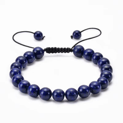 Pulsera Lapislazuli Natural Tejida 8mm