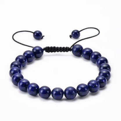 Pulsera Lapislazuli Natural Tejida 8mm