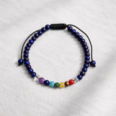 Pulsera 7 chakras Con Lapislazuli 4mm