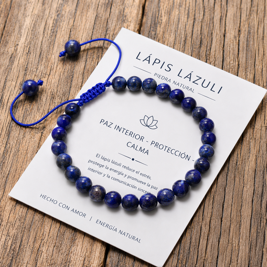 Pulsera Tejida Lapislazuli 6mm