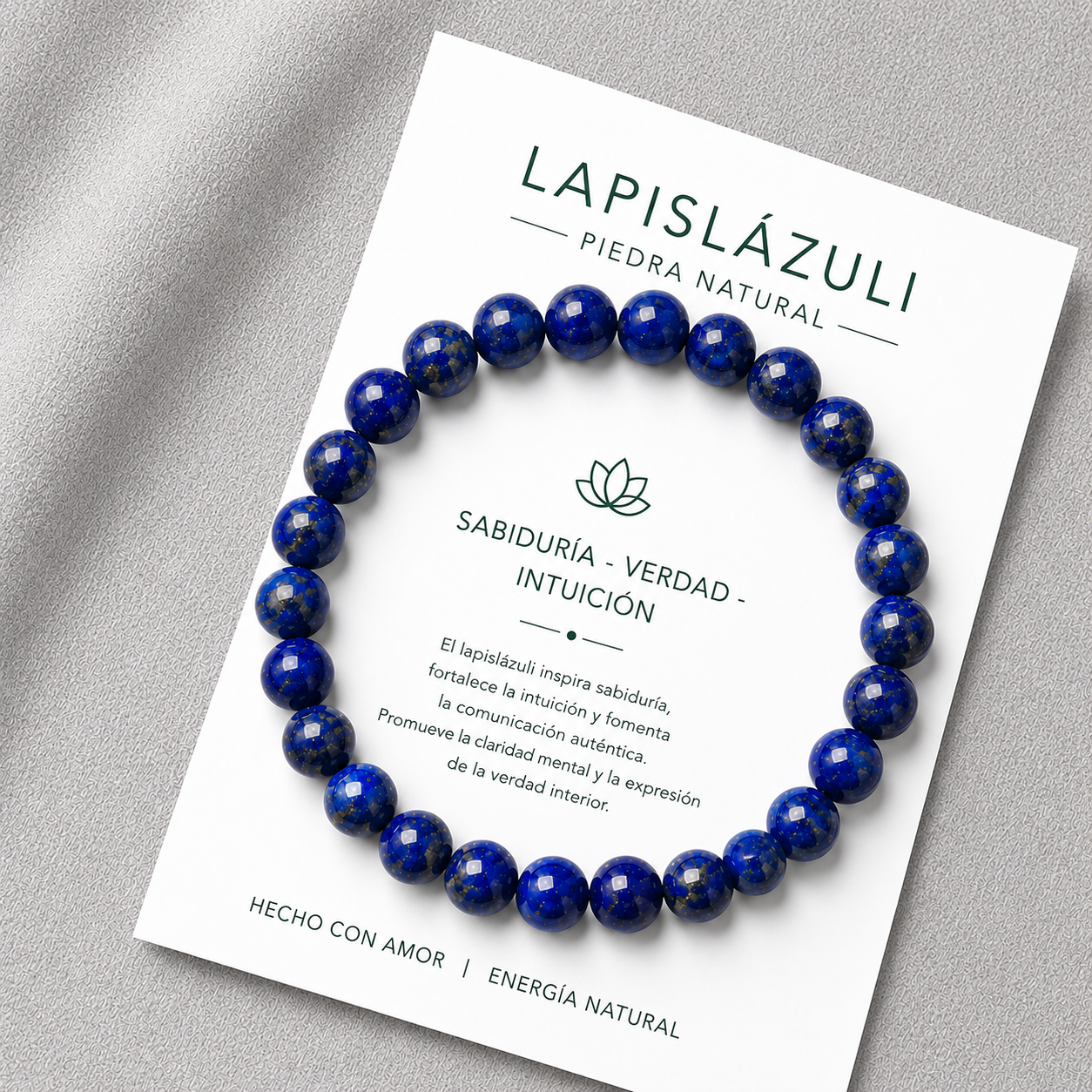 Pulsera Elasticada Lapislázuli Nacional 8mm