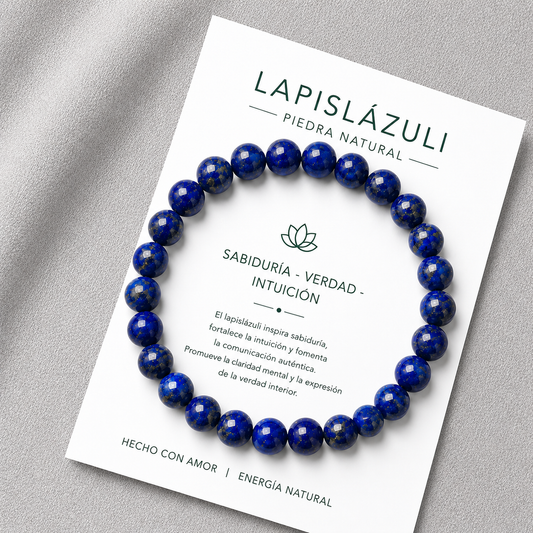 Pulsera Elasticada Lapislázuli Nacional 8mm